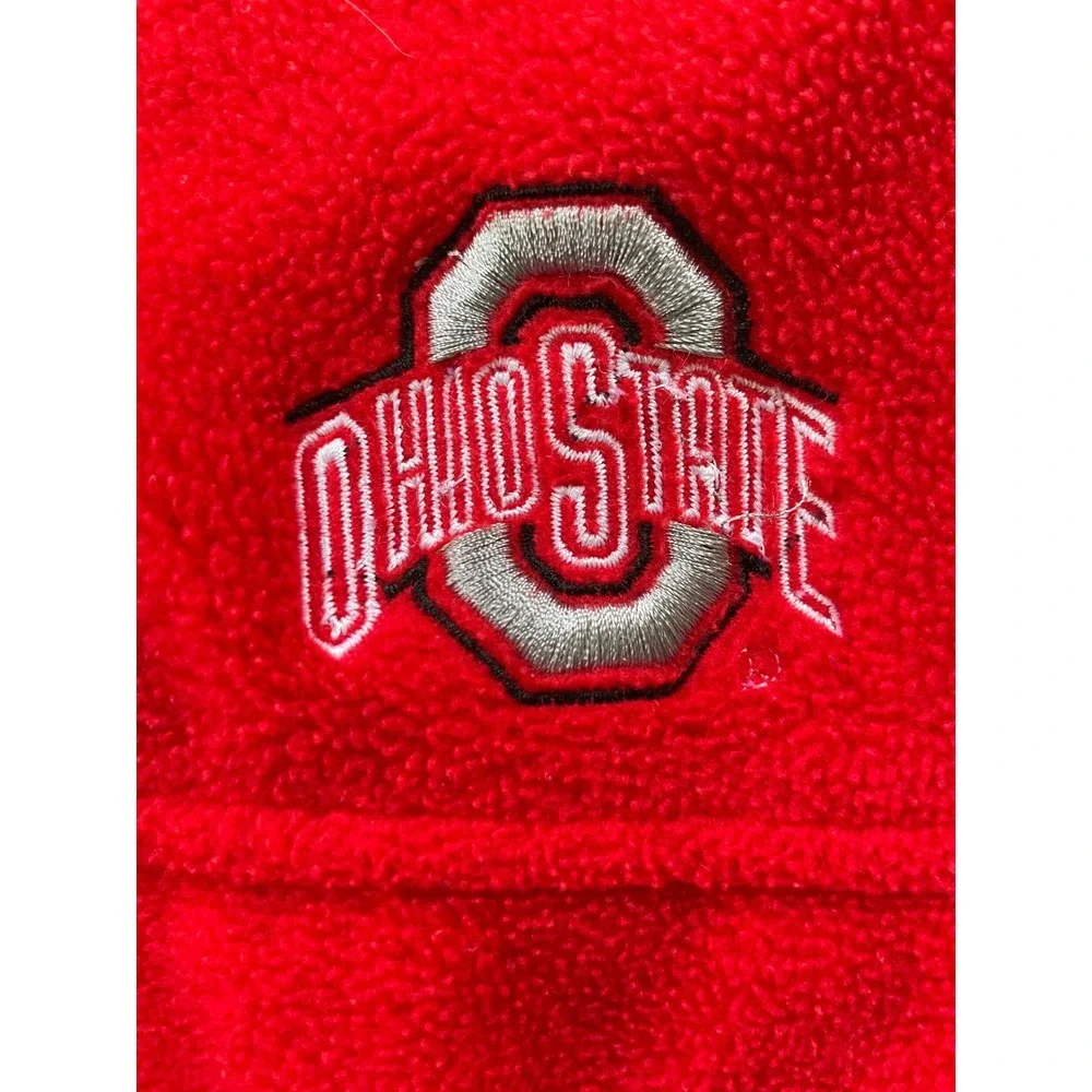 Vintage 90s Pro Player Mens XL Fleece Jacket Red Ohio State Buckeyes Full Zip